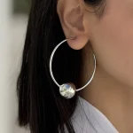 گوشواره حلقه آویز توپی