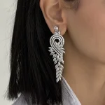 گوشواره جواهری نگین کاری