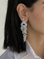 گوشواره جواهری نگین کاری