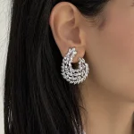 گوشواره جواهری  نیم حلقه