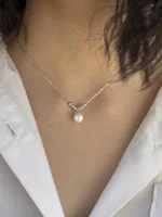 گردنبند نقره گوی و مروارید
