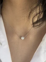 گردنبند نقره گوی طرح اوپال