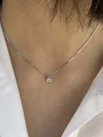 گردنبند نقره تک نگین