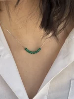 گردنبند نقره سنگ سبز