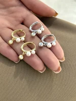 گوشواره حلقه ای مروارید - تصویر 2