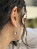 گوشواره حلقه ای سنجاق قفلی - تصویر 3