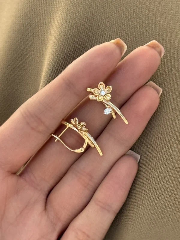 گوشواره حلقه ای گل - تصویر 2
