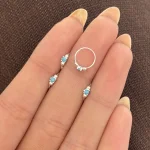 پیرسینگ بینی نگین فیروزه ای