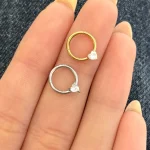 پیرسینگ گوش حلقه ای نگین قلب