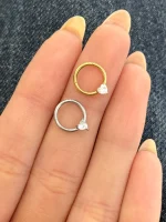 پیرسینگ گوش حلقه ای نگین قلب