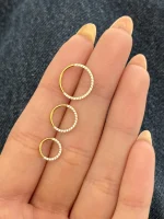 پیرسینگ حلقه ای گوش ظریف طلایی