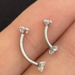 پیرسینگ ابرو دو سر نگین