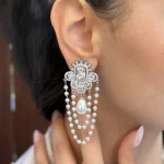 گوشواره جواهری آویز مروارید