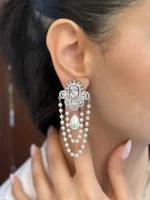 گوشواره جواهری آویز مروارید
