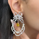 گوشواره جواهری پاپیون