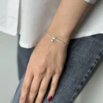 دستبند نقره قوی نگینی