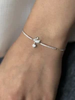 دستبند نقره قوی نگینی - تصویر 2