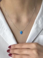 گردنبند نقره اوپال