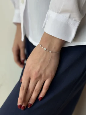 دستبند نقره گل شیپوری