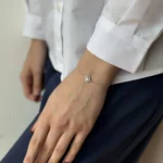 دستبند نقره نگین قلبی